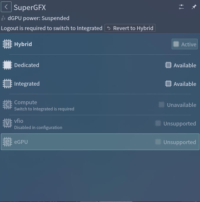 supergfxctl-plasmoid screenshot